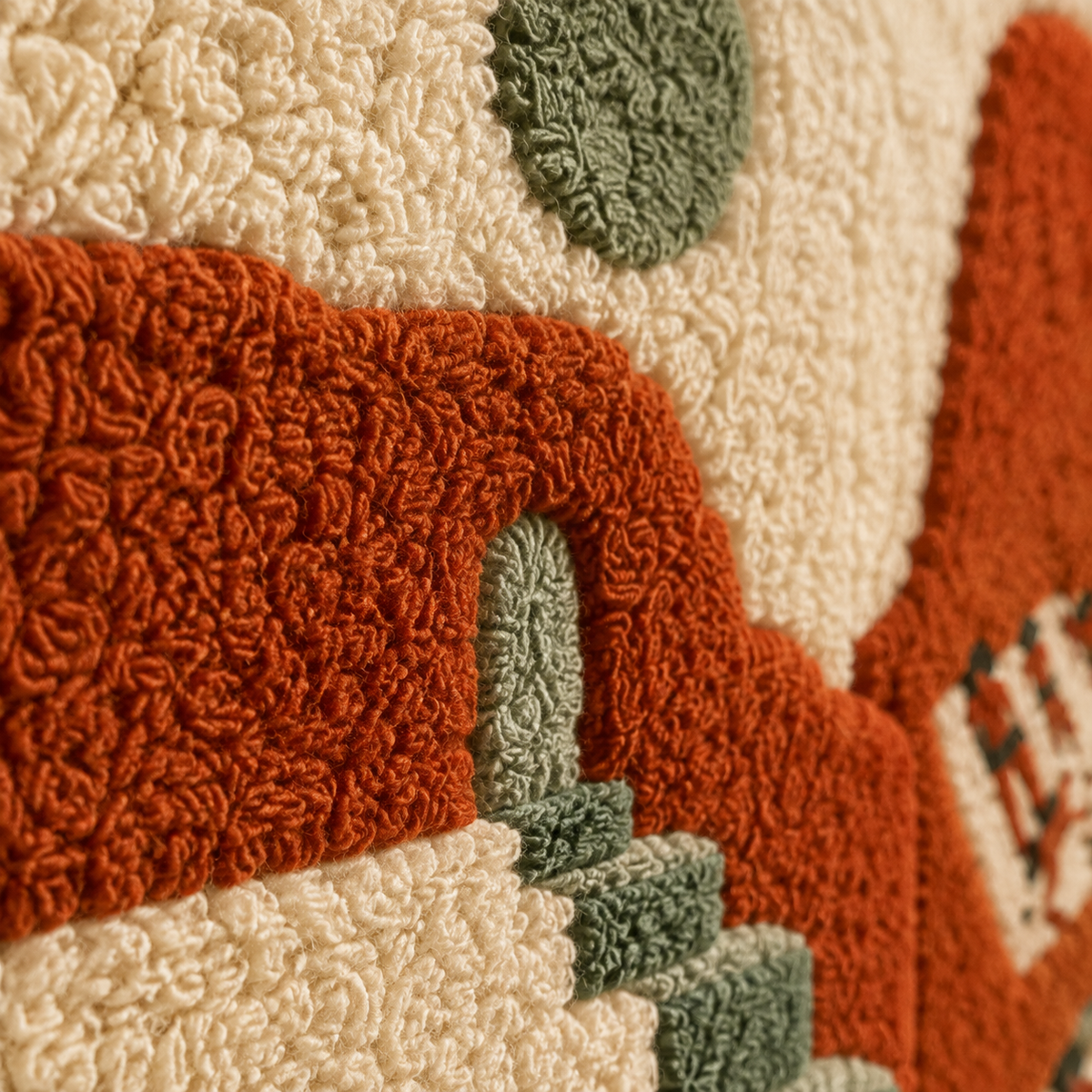 Close-up of Hewn Earth terracotta garden panels used as decorative wall art, showcasing intricate textured patterns and earthy tones.