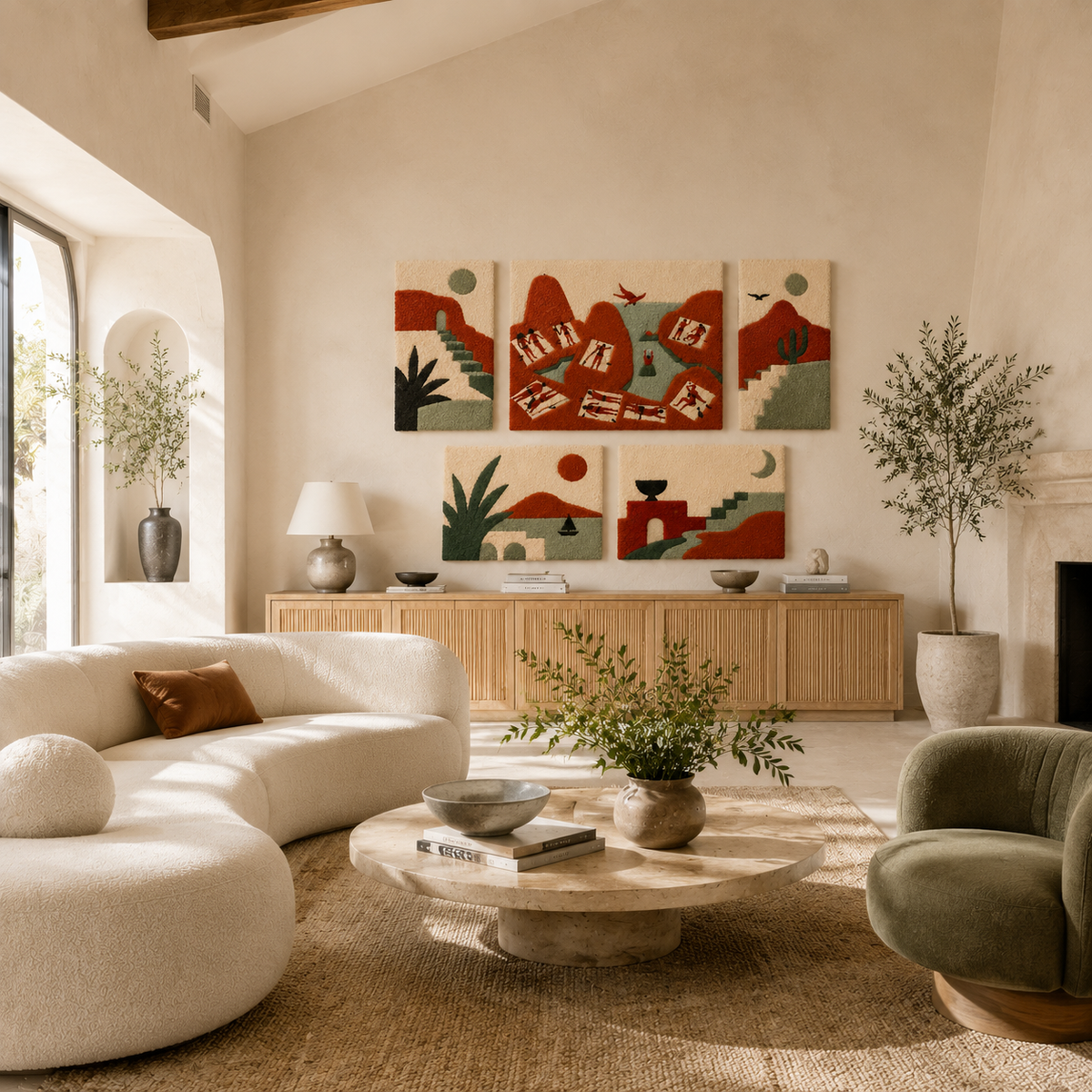 Hewn Earth terracotta garden panels wall art with textured, earthy designs suitable for outdoor garden decor.