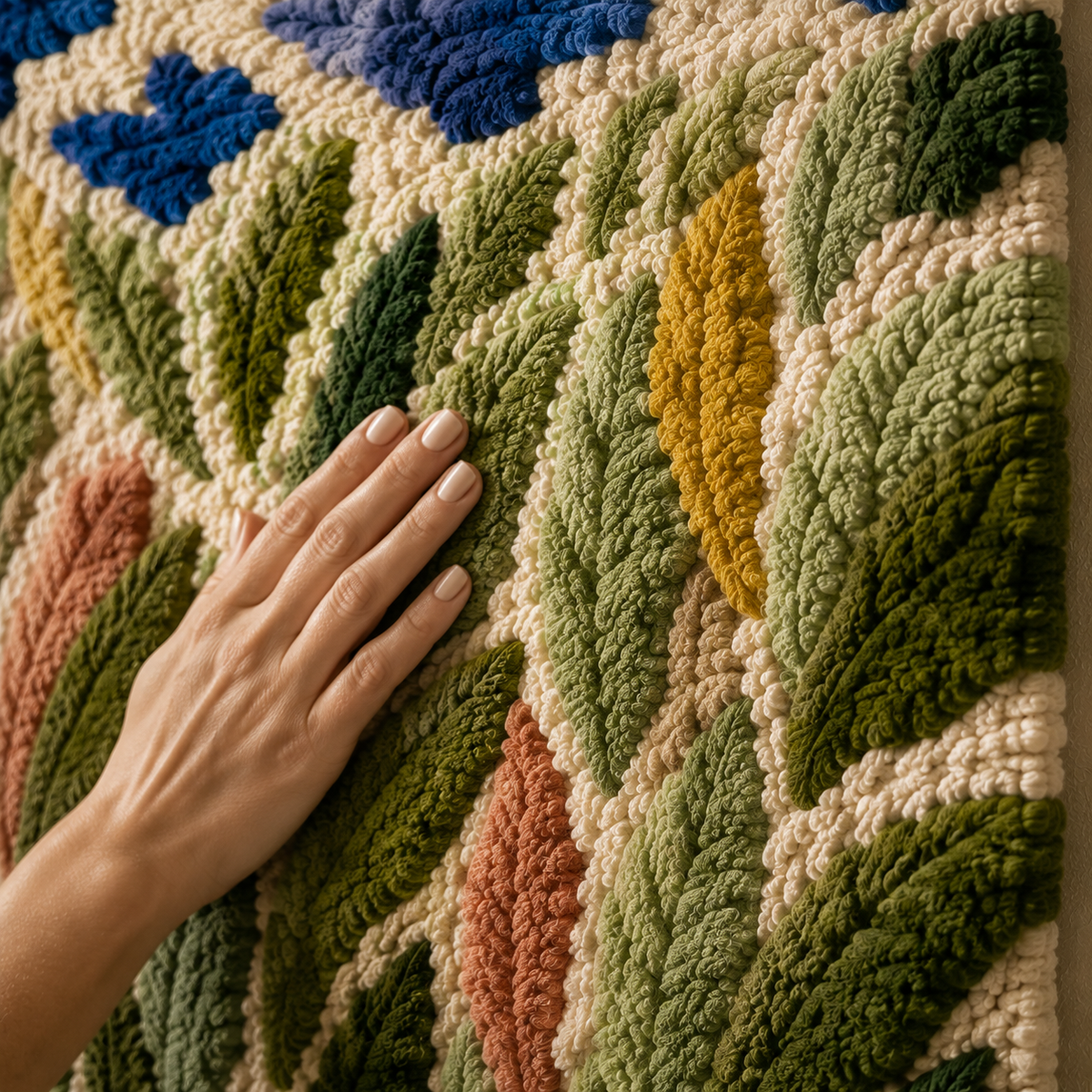 Blue Meadow Canopy wall art by Hewn Earth featuring a serene meadow scene with a canopy of blue and green foliage.