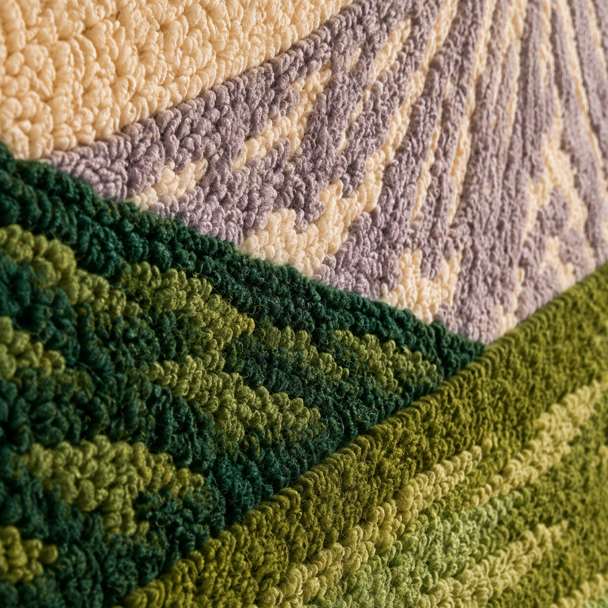 Close-up of Lavender Ridge wall art by Hewn Earth, showcasing detailed lavender flower artwork on a textured background.