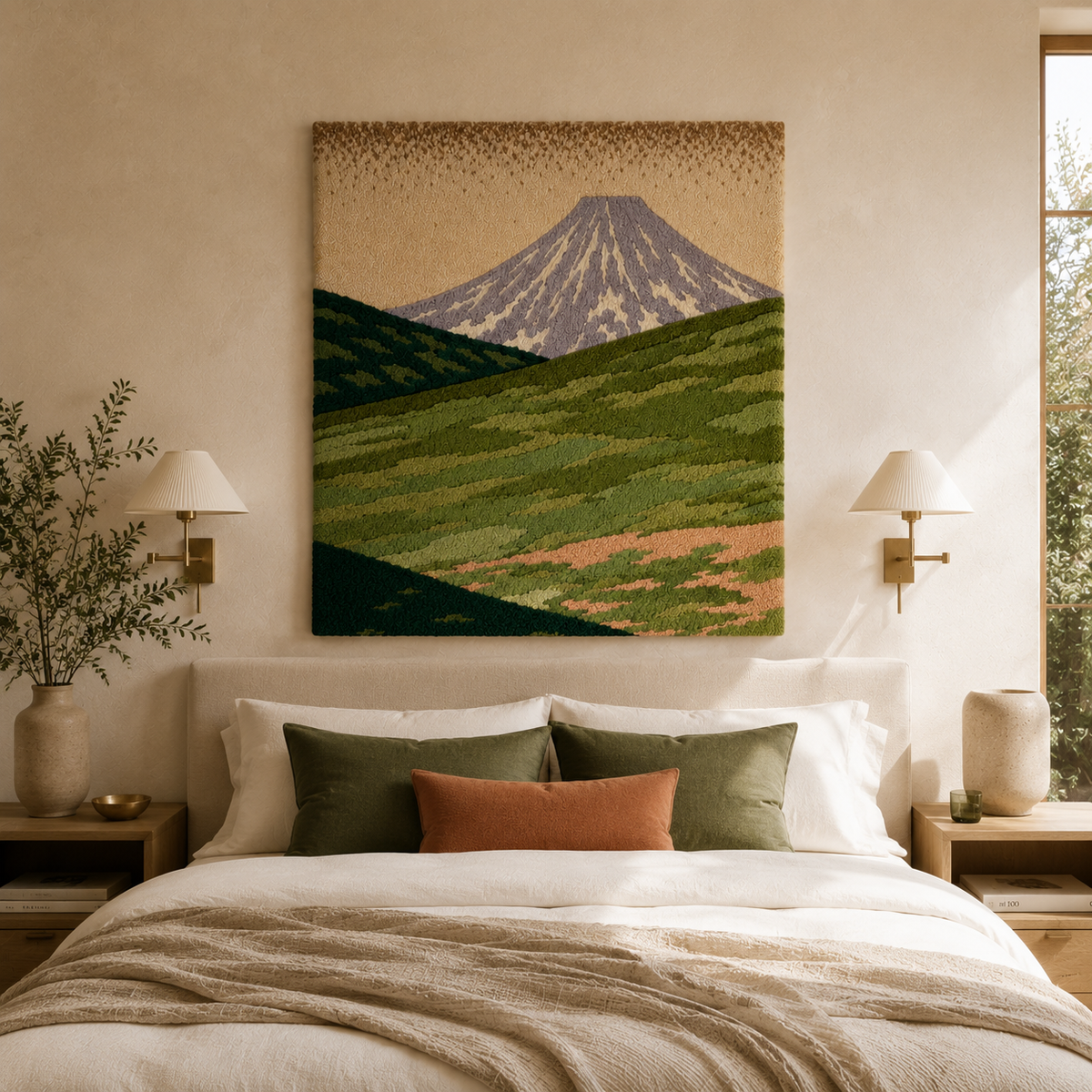 Lavender Ridge wall art by Hewn Earth featuring a serene lavender field scene in vibrant colors.
