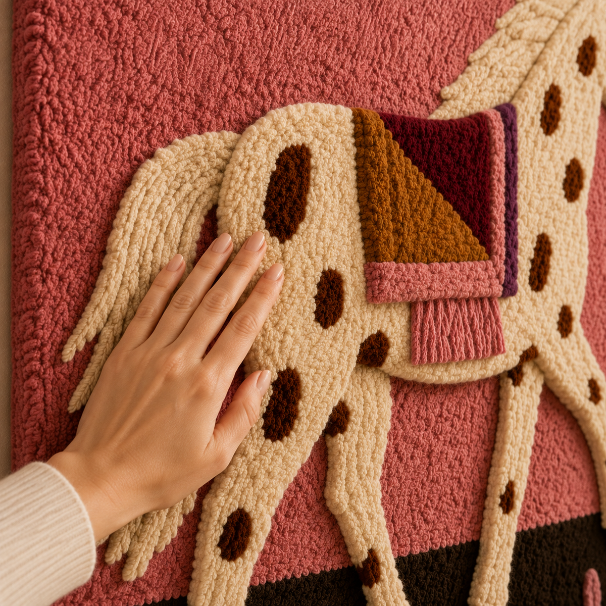 Hewn Earth Rosewood Mare wall art featuring a detailed illustration of a mare on a textured background.