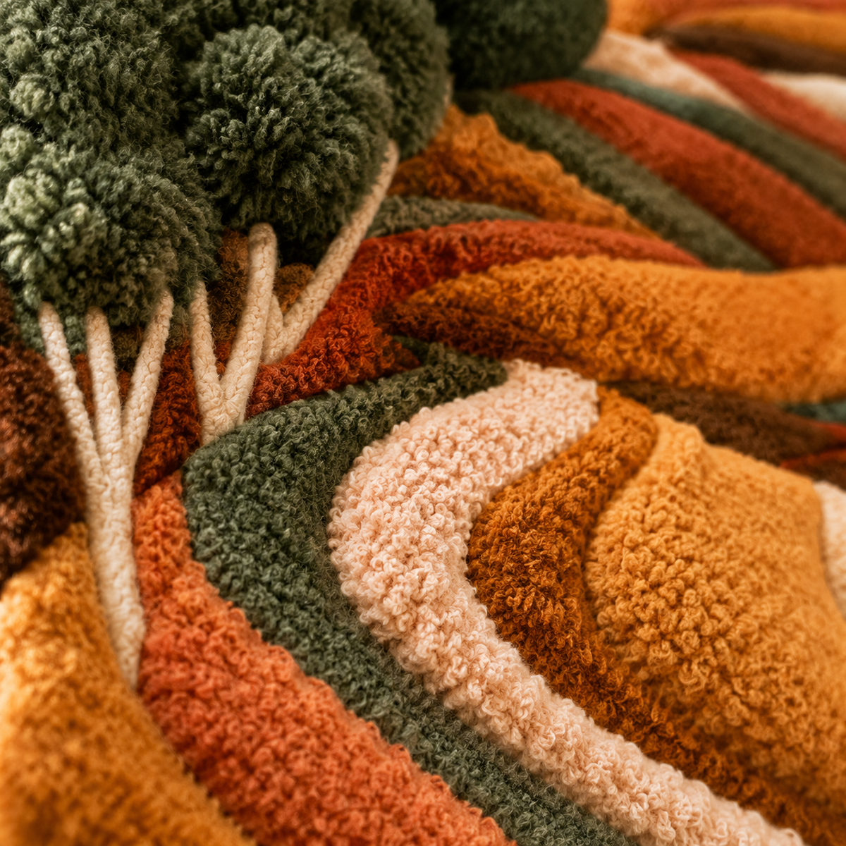 Close-up of Hewn Earth Harvest Valley Paths wall art, showcasing textured landscape design in earthy tones.