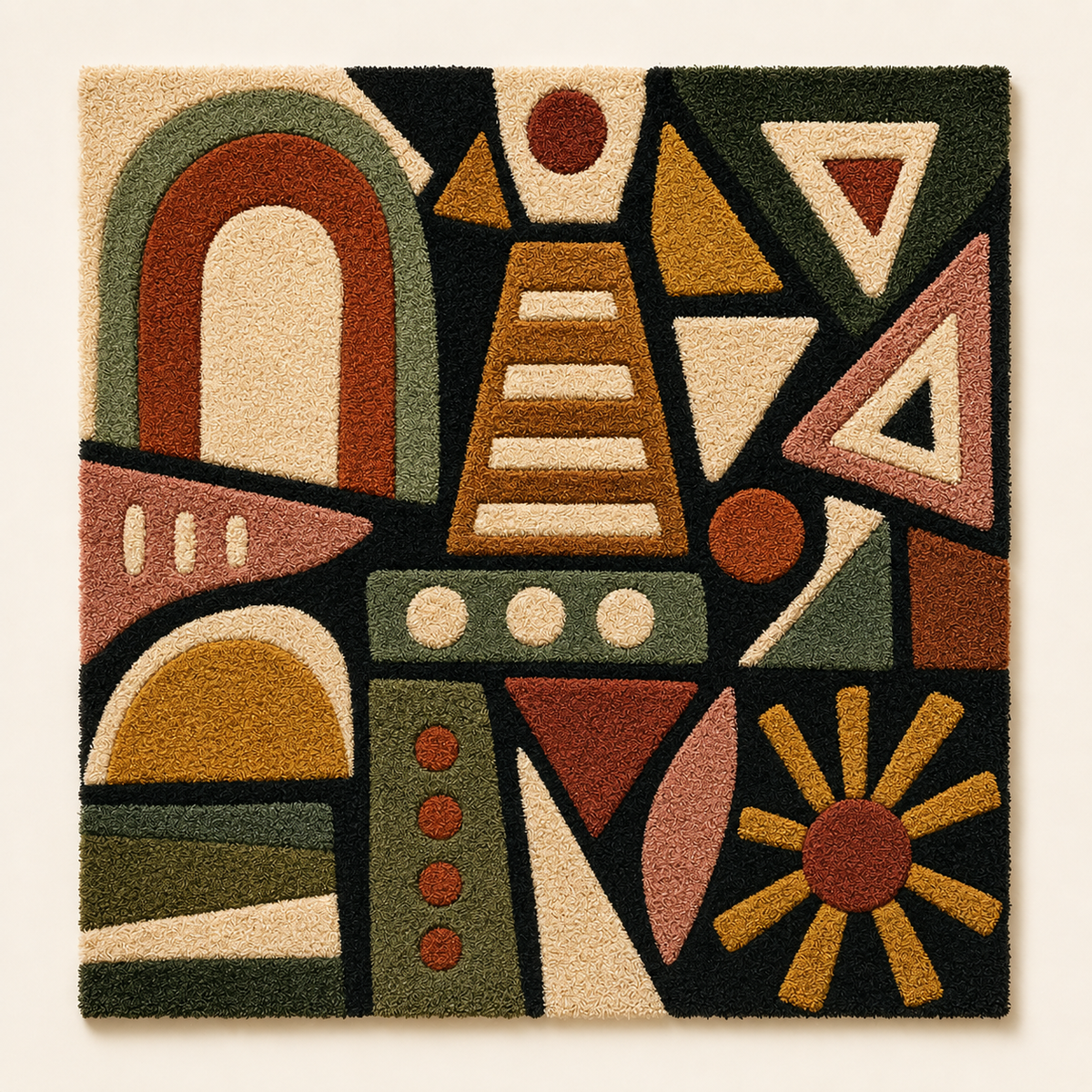 Hewn Earth Mesa Signal Totem wall art featuring layered, textured wooden panels in earthy tones for artistic home decor.