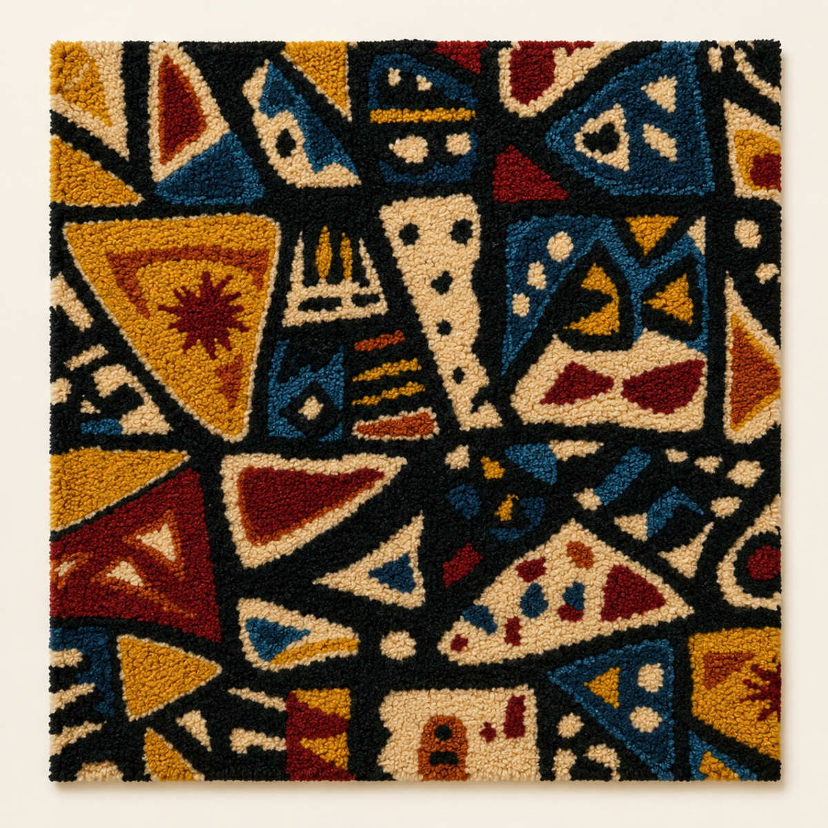 Hewn Earth Midnight Folk Mosaic wall art featuring intricate, colorful mosaic patterns on a decorative wall piece.