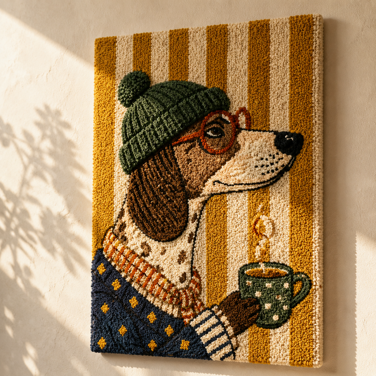 Dapper Hound wall art by Hewn Earth featuring a stylish dog illustration on a neutral background.