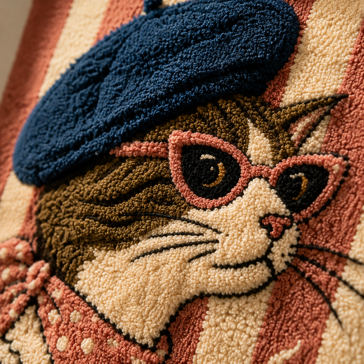Close-up of Hewn Earth Parisian Cat wall art, featuring intricate details and elegant design in earthy tones.