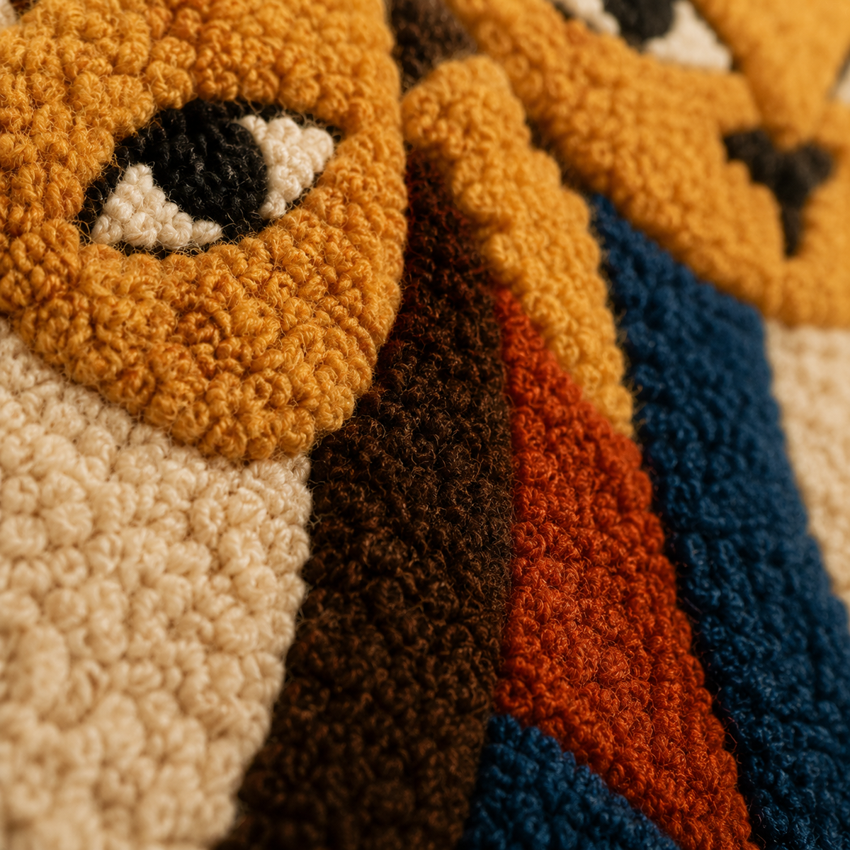 Detailed close-up of Hewn Earth Twin Cats Garden wall art, showcasing vibrant colors and intricate design details.