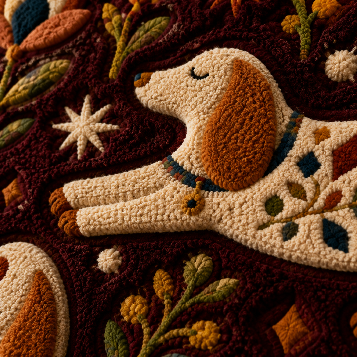 Hewn Earth Hound Parade Night wall art featuring a detailed illustration of a hound in a nighttime scene.