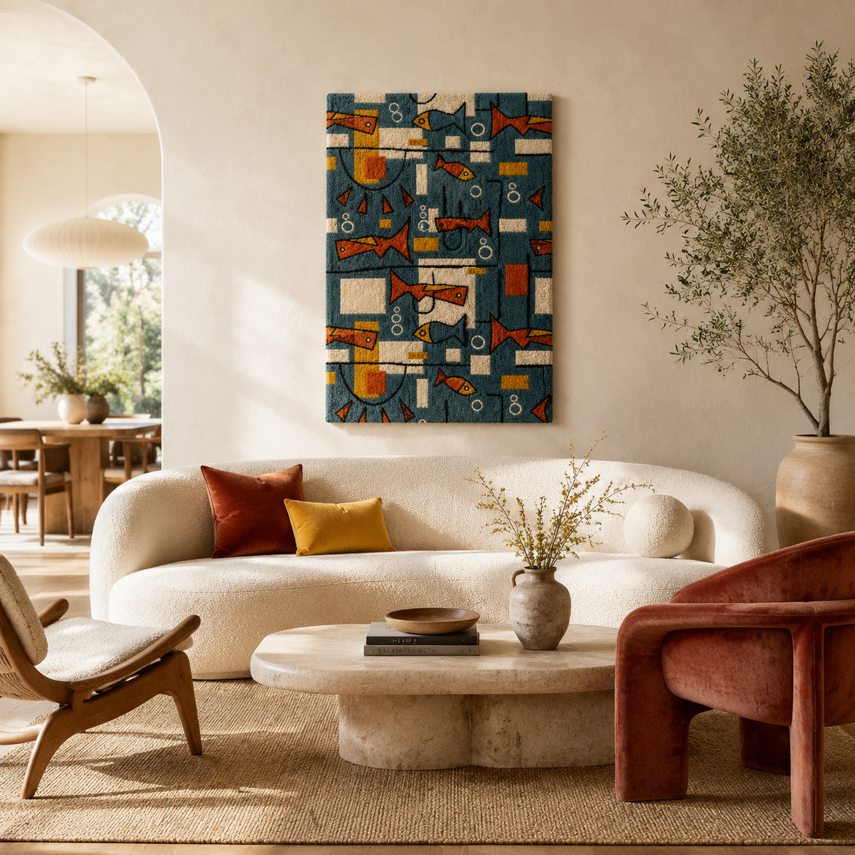 Deep Sea Ledger wall art by Hewn Earth featuring ocean-inspired abstract design, suitable for modern home decor.