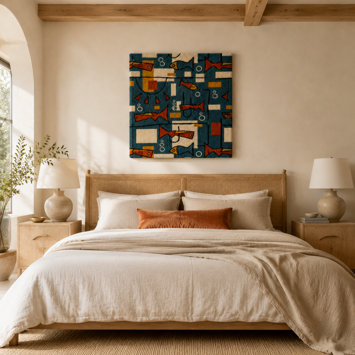Deep Sea Ledger wall art by Hewn Earth featuring ocean-inspired abstract design on textured canvas.