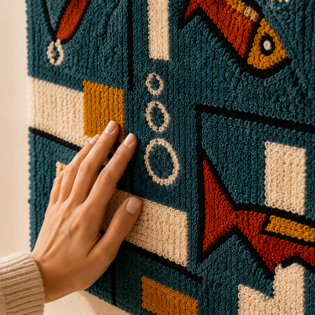 Deep Sea Ledger wall art by Hewn Earth featuring ocean-inspired abstract design on a textured canvas.