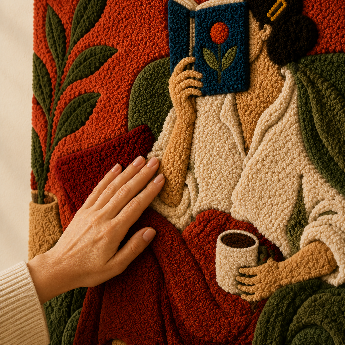 Hewn Earth Evening Chapter wall art featuring abstract landscape with warm tones and textured artistic design.