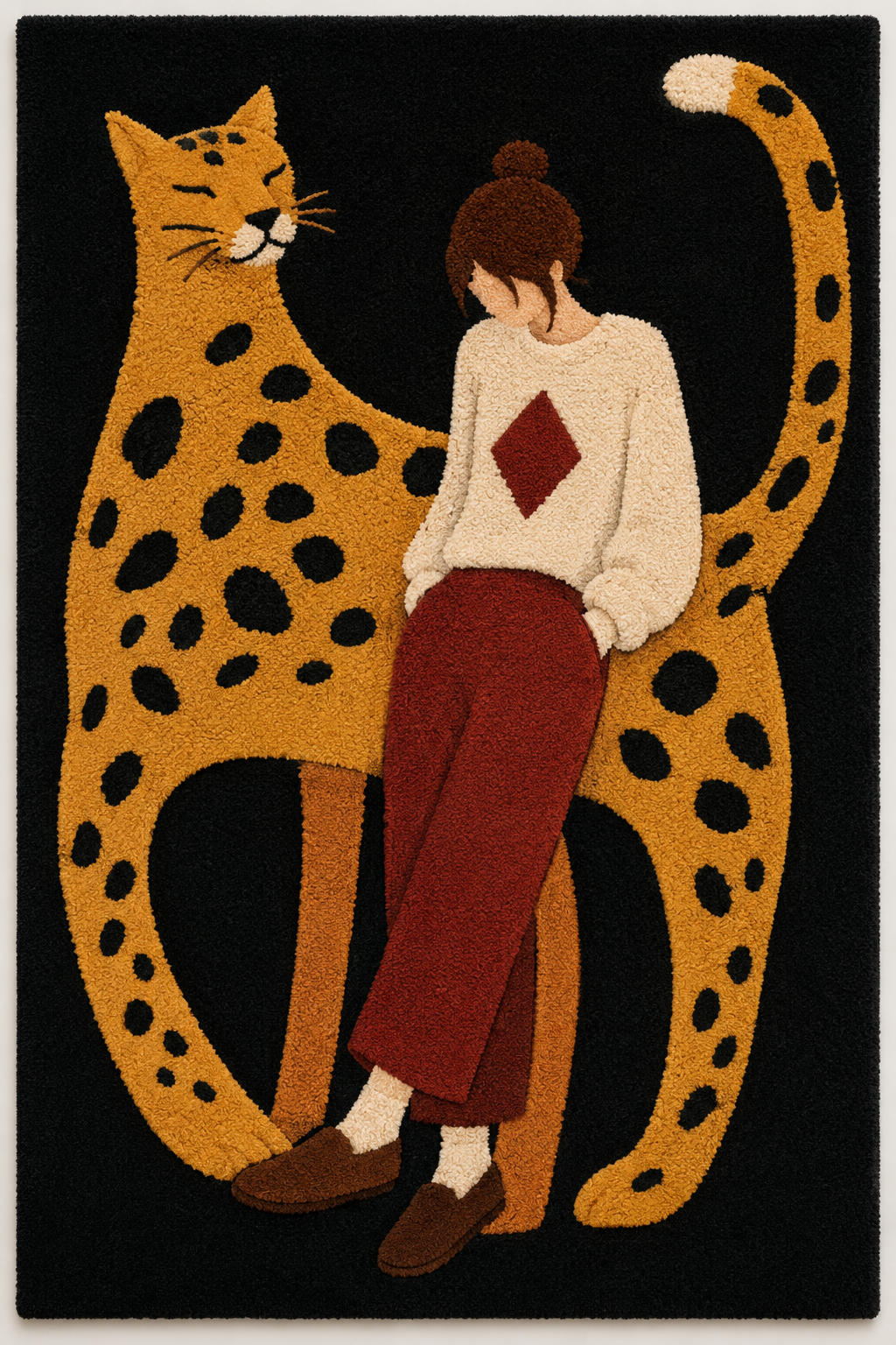 Leopard Guardian wall art by Hewn Earth featuring a detailed leopard illustration on a neutral background.