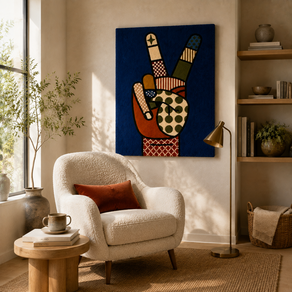 Hewn Earth Studio Vessel wall art featuring a textured, abstract ceramic design in earthy tones on a neutral background.
