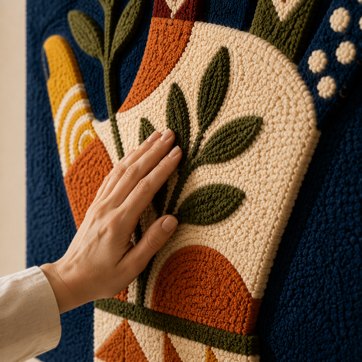 Botanical hand wall art by Hewn Earth featuring detailed, natural botanical illustrations on a neutral background.
