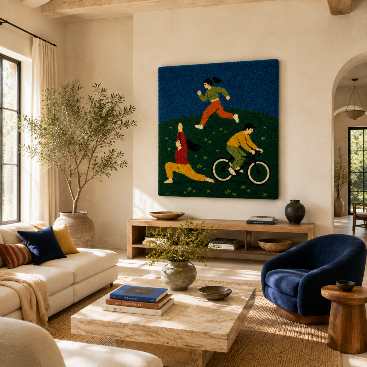 Hewn Earth Wall Art titled "Park Ride" featuring a scenic outdoor landscape with trees and a pathway, ideal for home decor.