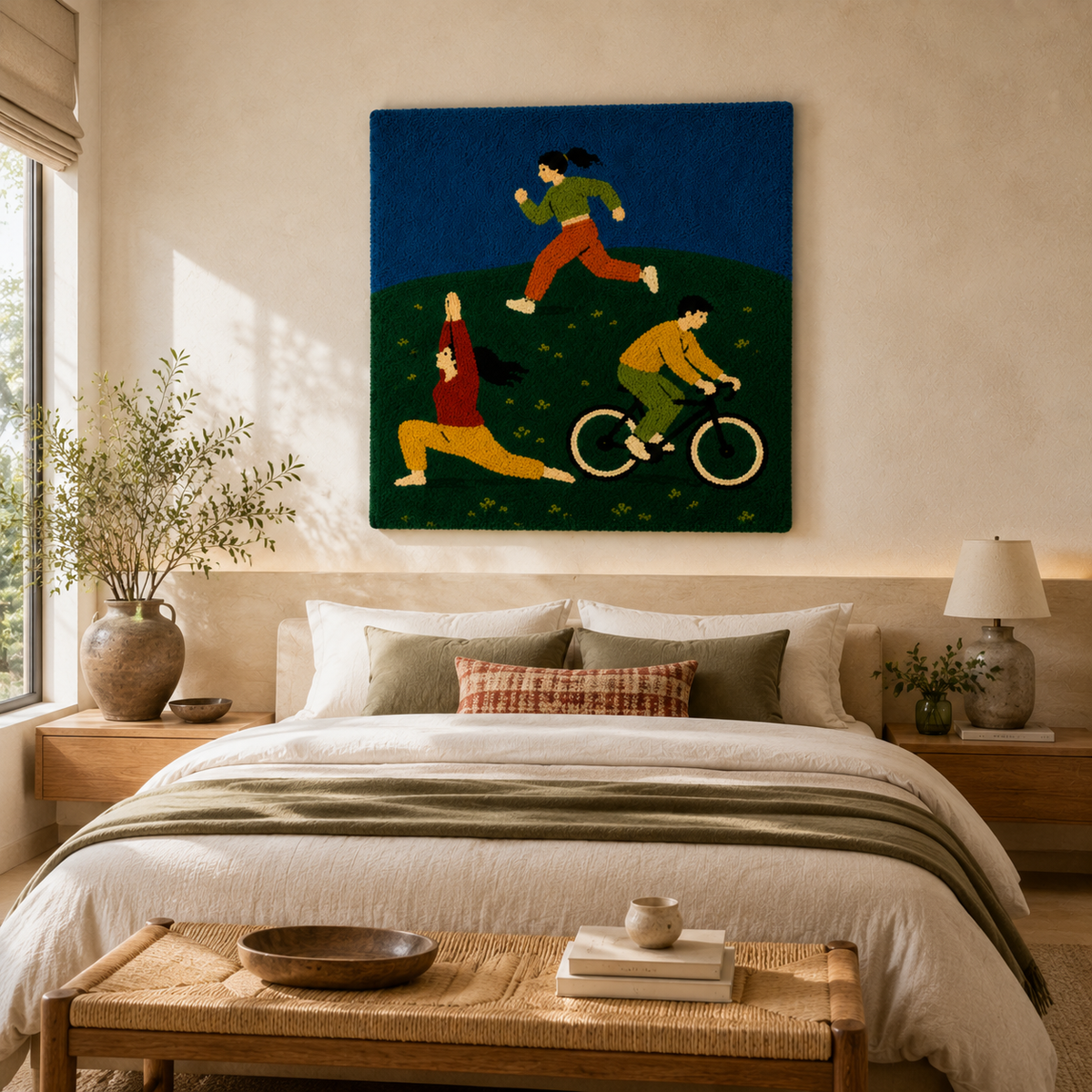 Hewn Earth Park Ride wall art featuring a scenic landscape with trees and mountains in a natural, artistic style.