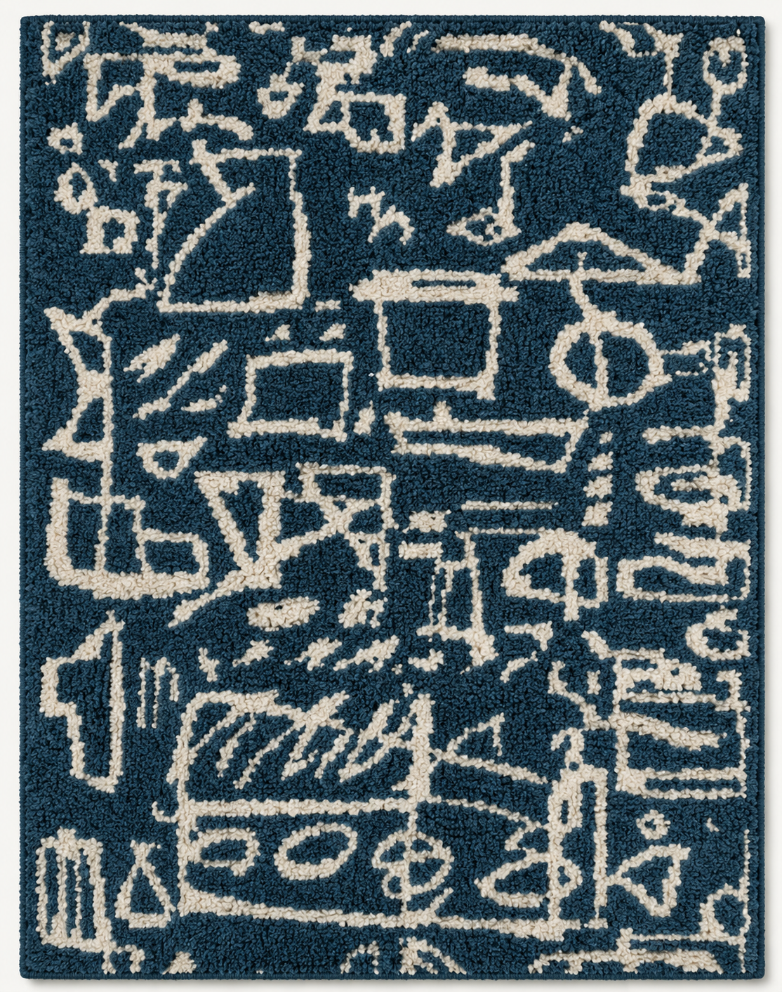 Indigo Mark Ledger wall art by Hewn Earth featuring a textured, abstract design in shades of blue on a light background.