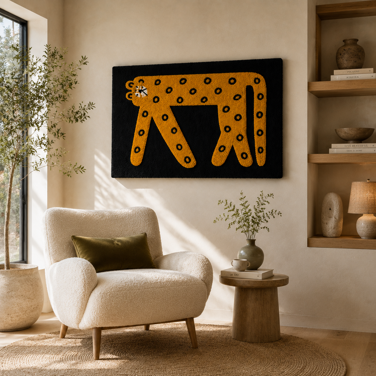 Golden Gate Marks wall art by Hewn Earth showcasing a detailed, artistic depiction of the Golden Gate Bridge on a textured background.