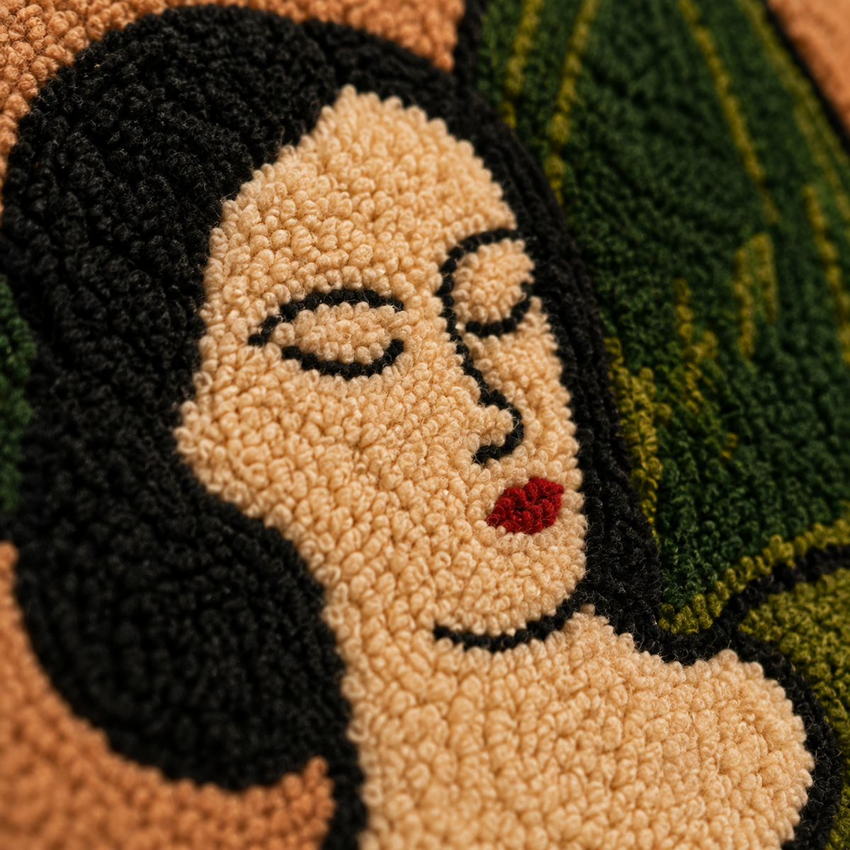 Detailed close-up of Hewn Earth Garden Guitarist wall art featuring intricate botanical and musical design elements.
