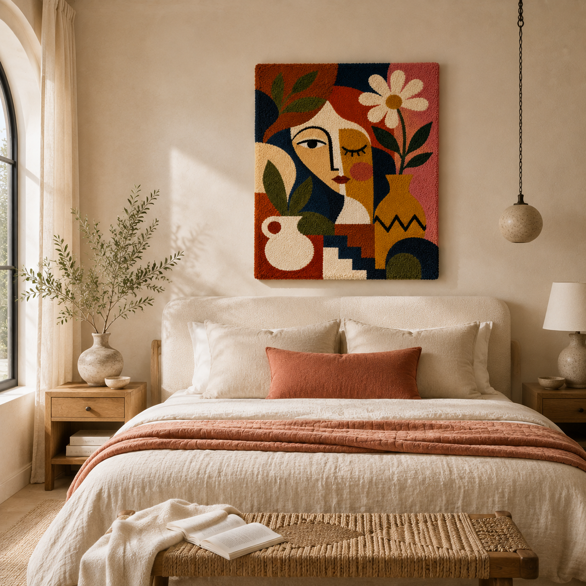 Colorful Coral Garden Faces Hewn Earth wall art featuring vibrant, abstract coral-inspired face designs for home decor.