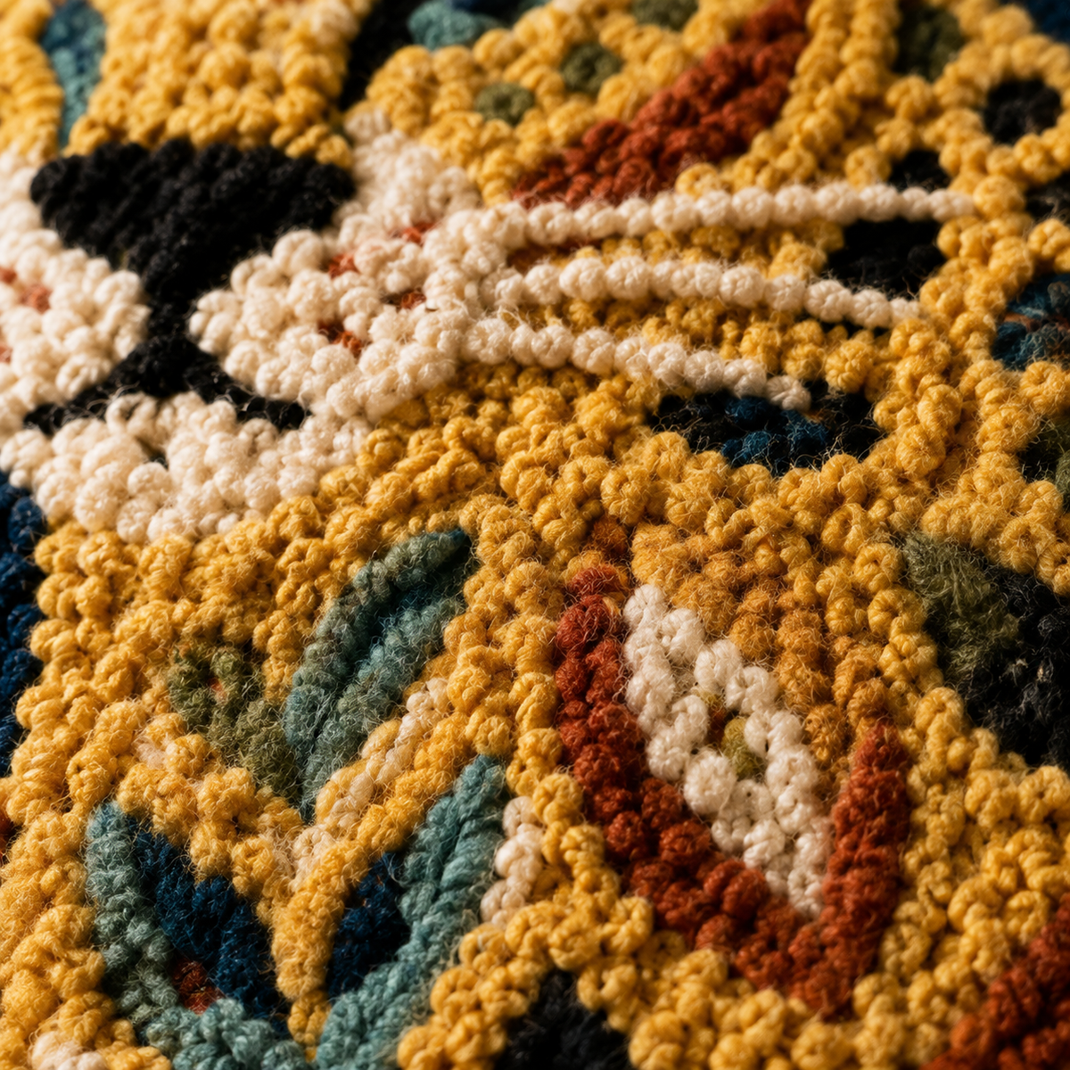 Close-up of Hewn Earth Indigo Leopard Curl wall art featuring vibrant blue and black leopard print design on textured canvas.