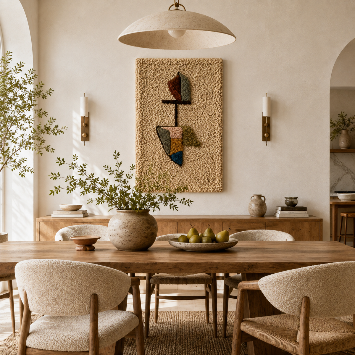 Hewn Earth Balanced Totem wall art featuring a sculptural wooden totem with layered, organic shapes for natural decor.