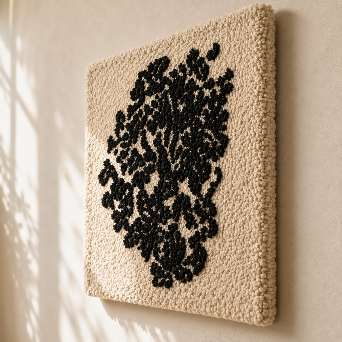 Hewn Earth Ink Bloom wall art featuring abstract ink design with vibrant blue and black hues on textured paper background.