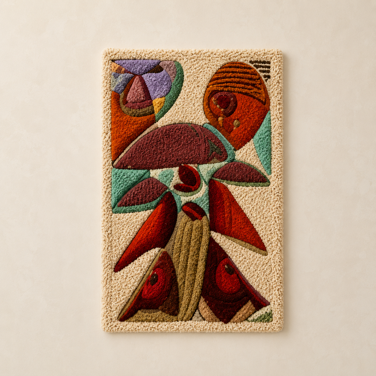 Hewn Earth Ember Botanica wall art featuring a botanical design with warm earthy tones on a neutral background.