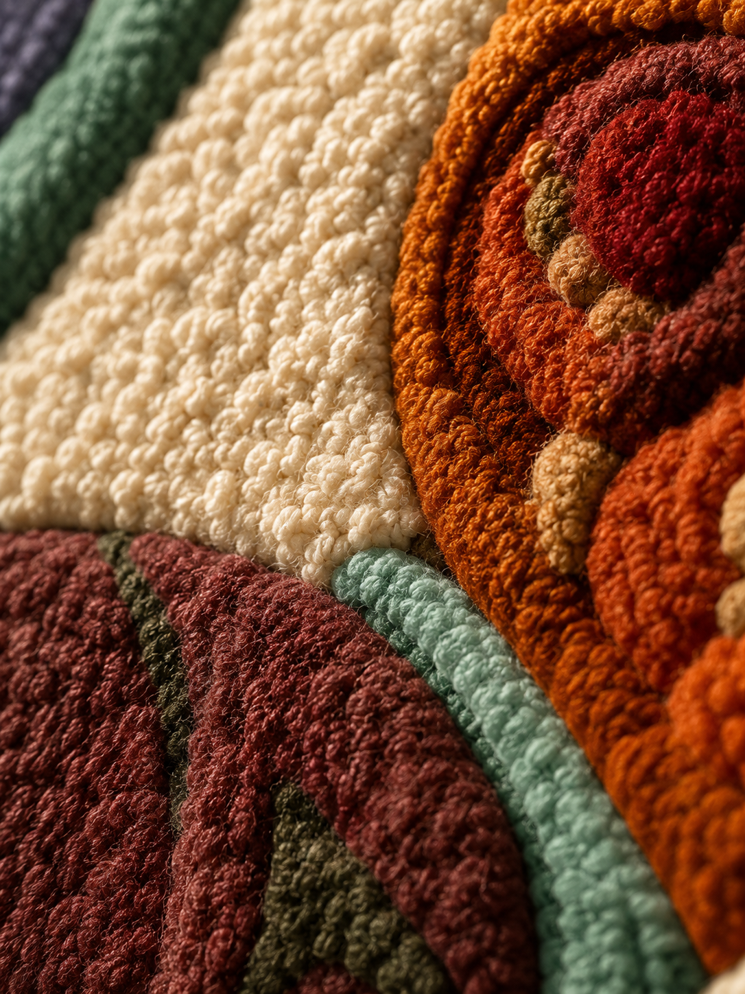 Detailed view of Ember Botanica wall art by Hewn Earth, featuring vibrant botanical designs on textured wall art piece.