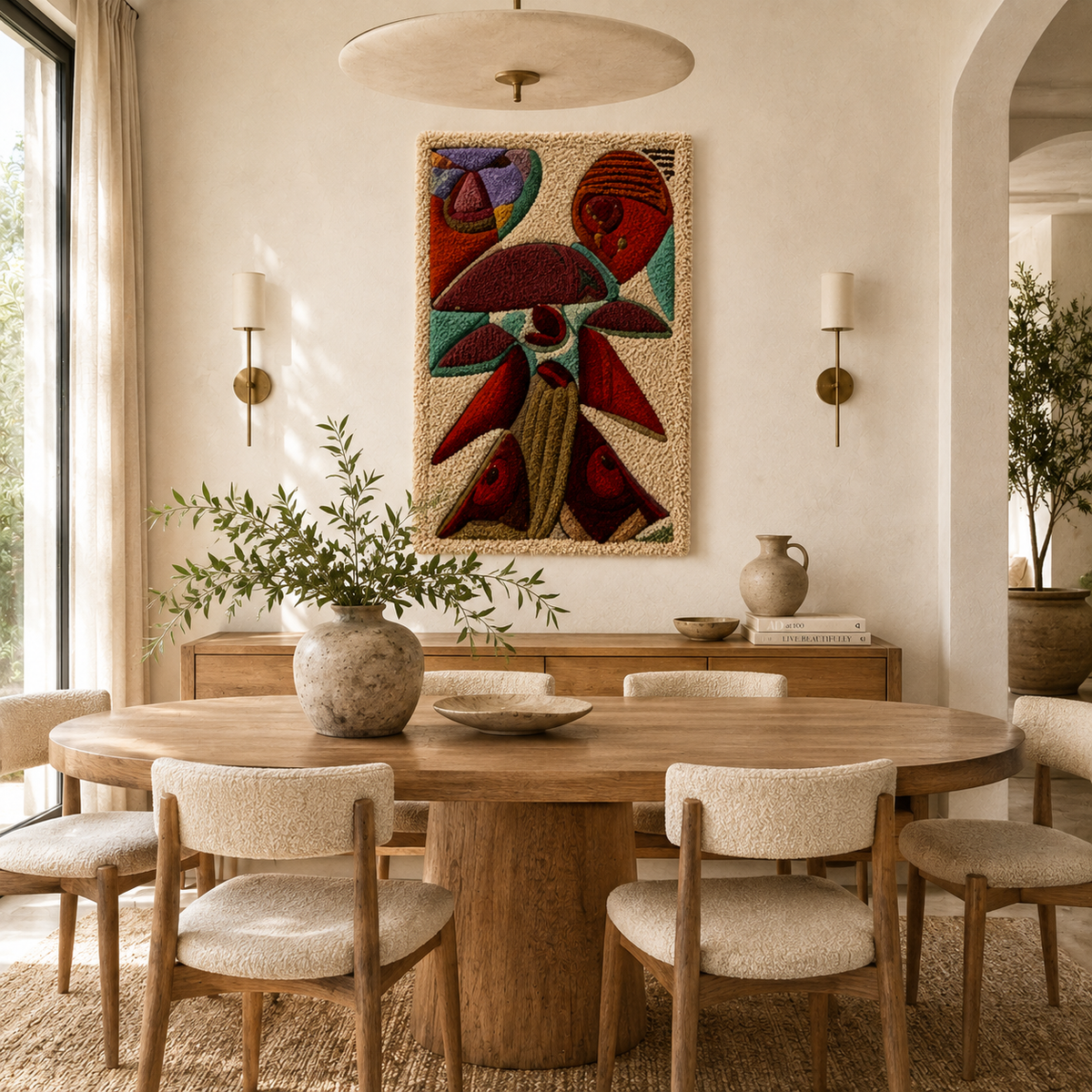 Hewn Earth Ember Botanica wall art featuring vibrant botanical design on a canvas or framed print.