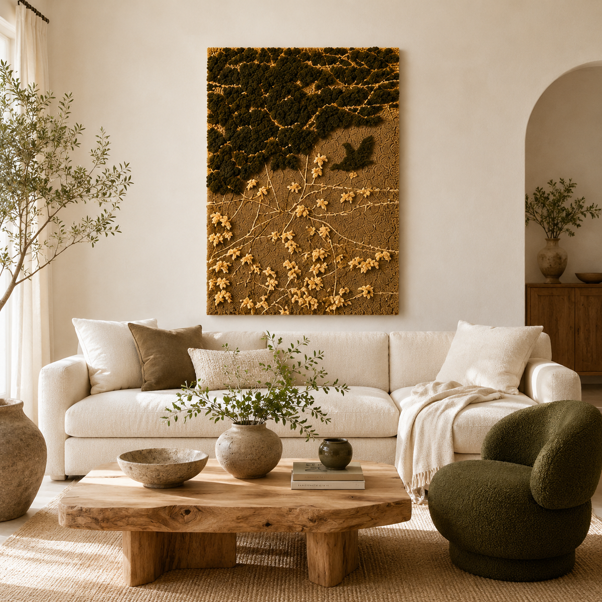 Hewn Earth Gilded Canopy wall art featuring a detailed gilded canopy design on a neutral background.