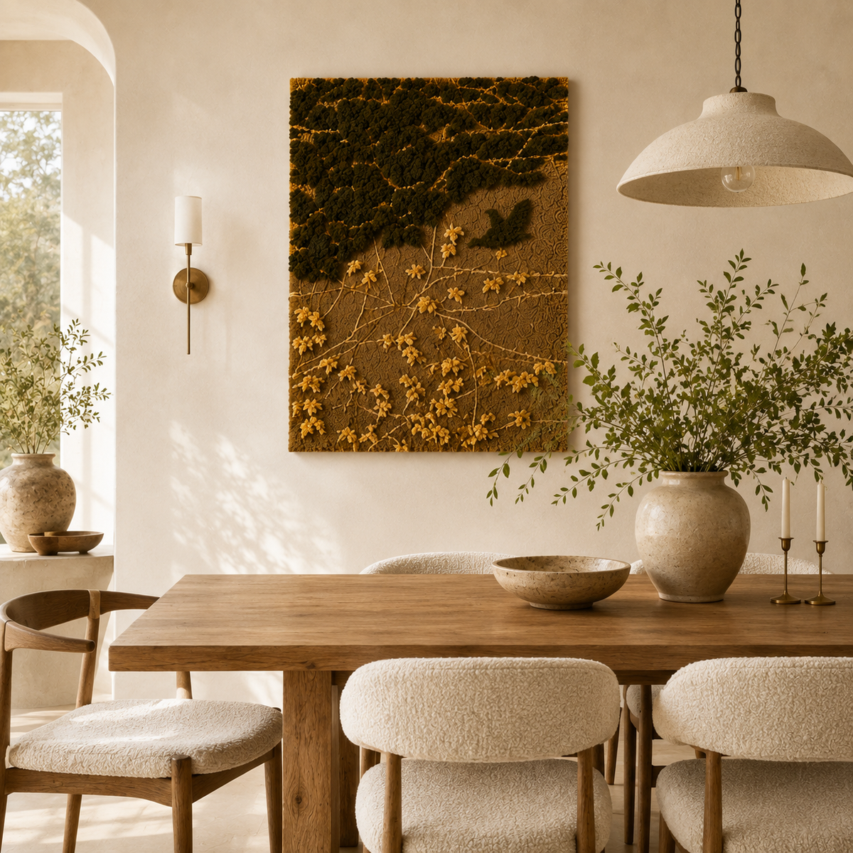 Hewn Earth Gilded Canopy wall art featuring intricate gold-toned design on a neutral background for elegant home decor