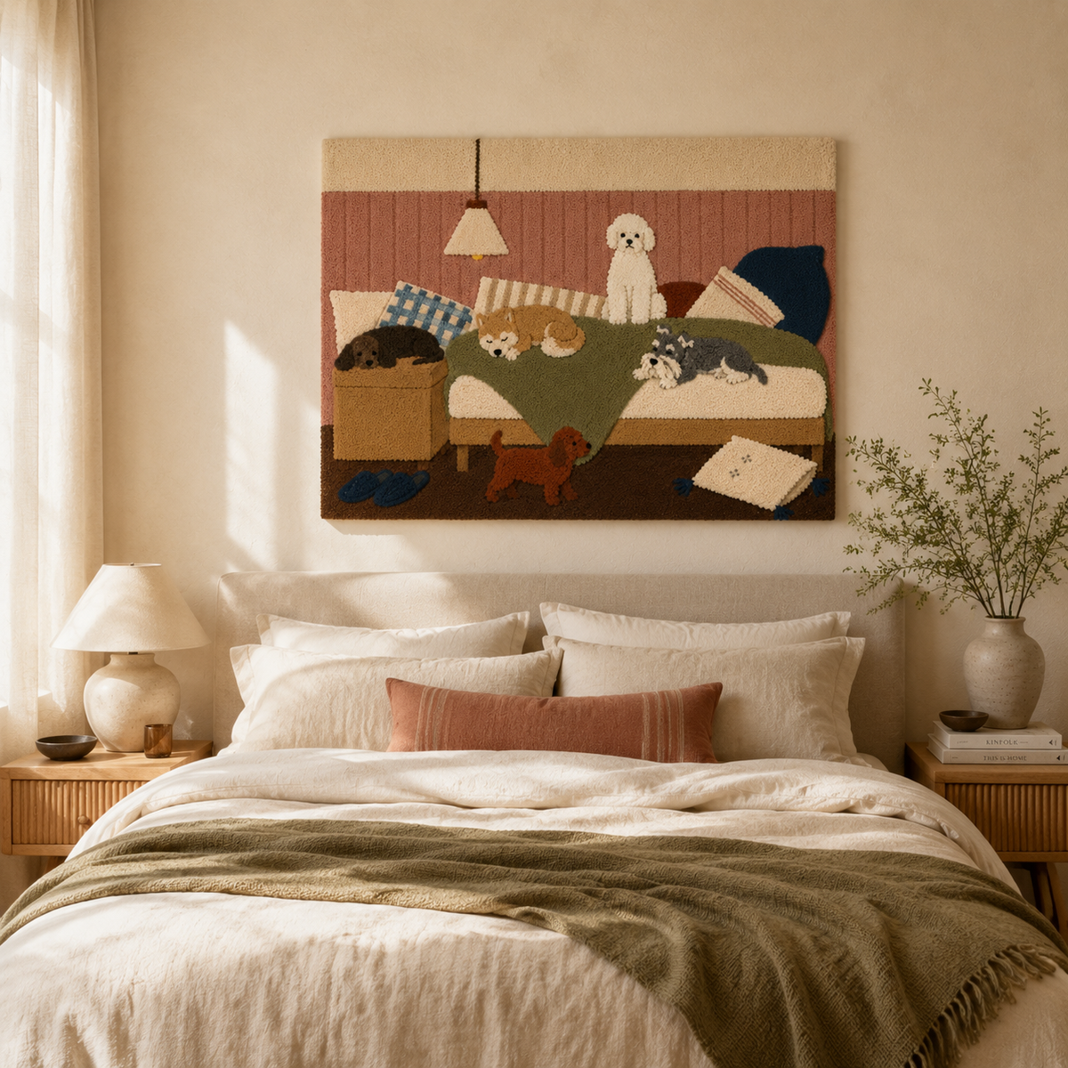 Hewn Earth Canine Sofa Society wall art featuring a stylish dog-themed design on a neutral background.