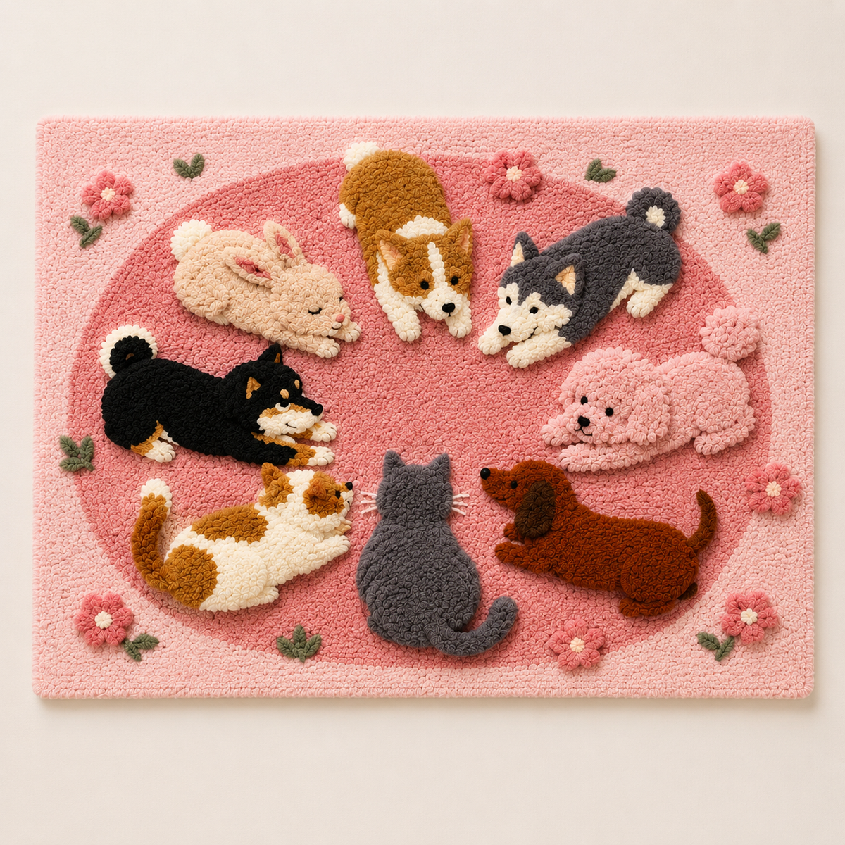Hewn Earth Rose Cat Siesta wall art featuring a graceful cat resting on a rose, decorative wall decor for cat lovers.