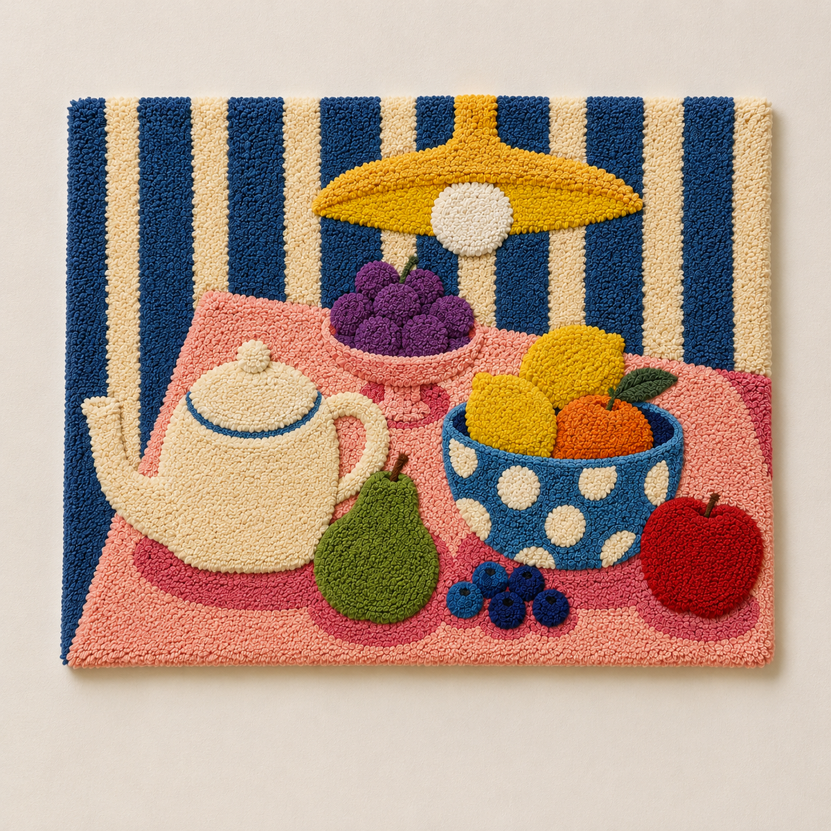 Hewn Earth Citrus Tea Mosaic wall art featuring vibrant citrus fruit and tea leaves in a colorful mosaic design.