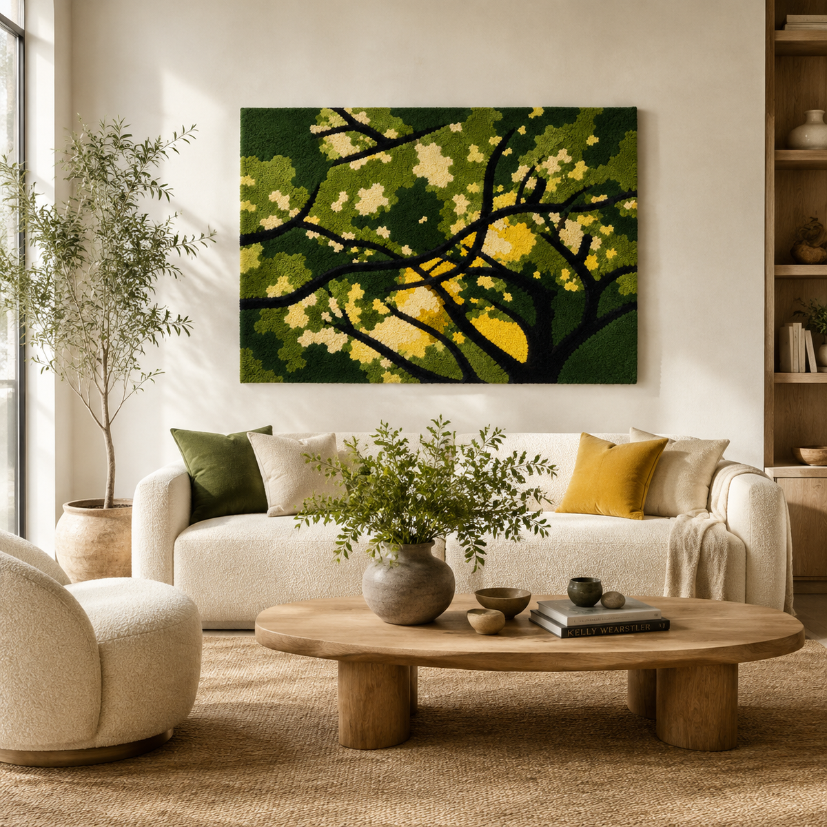 Hewn Earth Forest Canopy Lattice wall art featuring a natural forest canopy design on a neutral background.