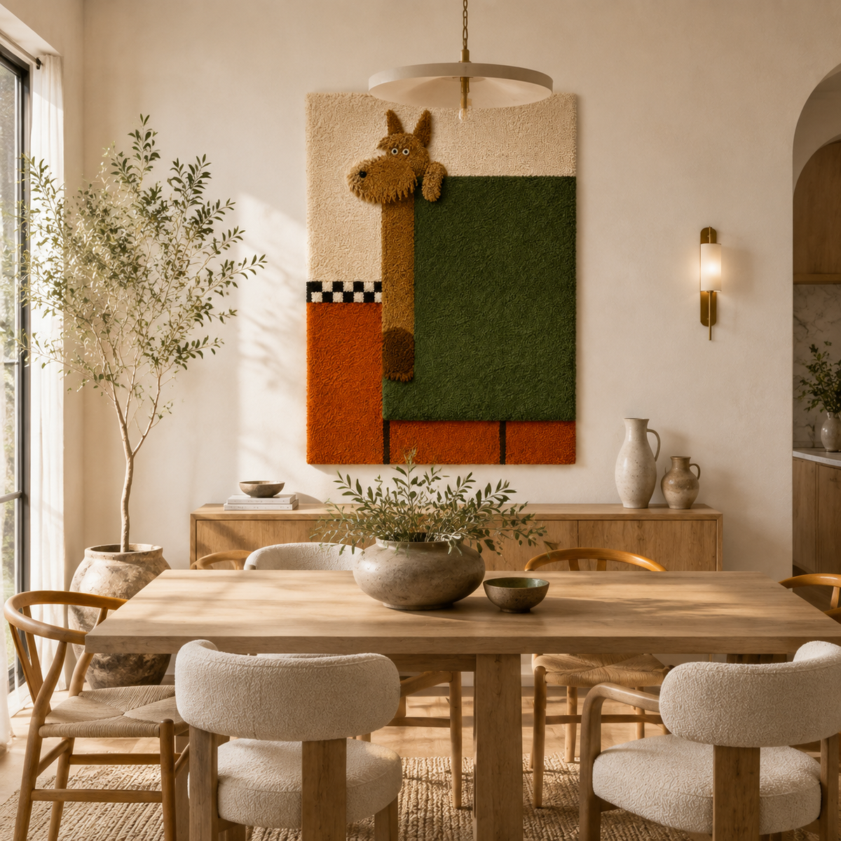 Hewn Earth Quiet Donkey wall art featuring a detailed illustration of a donkey on a neutral background.