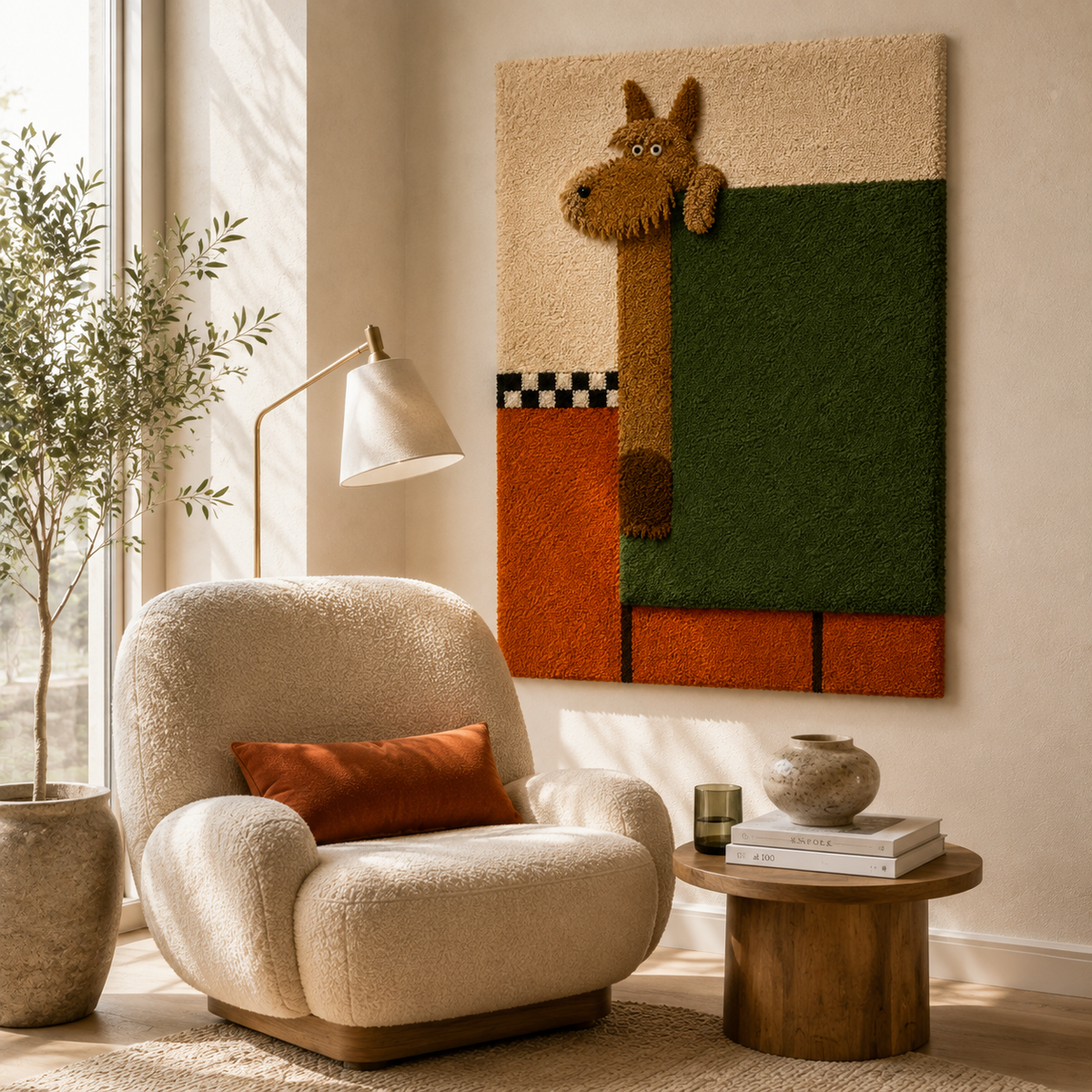 Hewn Earth Quiet Donkey wall art featuring a detailed illustration of a donkey on a neutral background.
