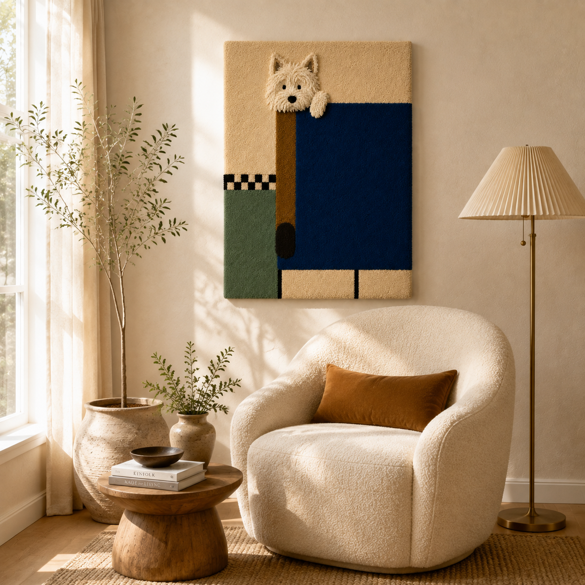Blue Door Guardian wall art by Hewn Earth featuring a detailed blue door design with intricate patterns and decorative elements.