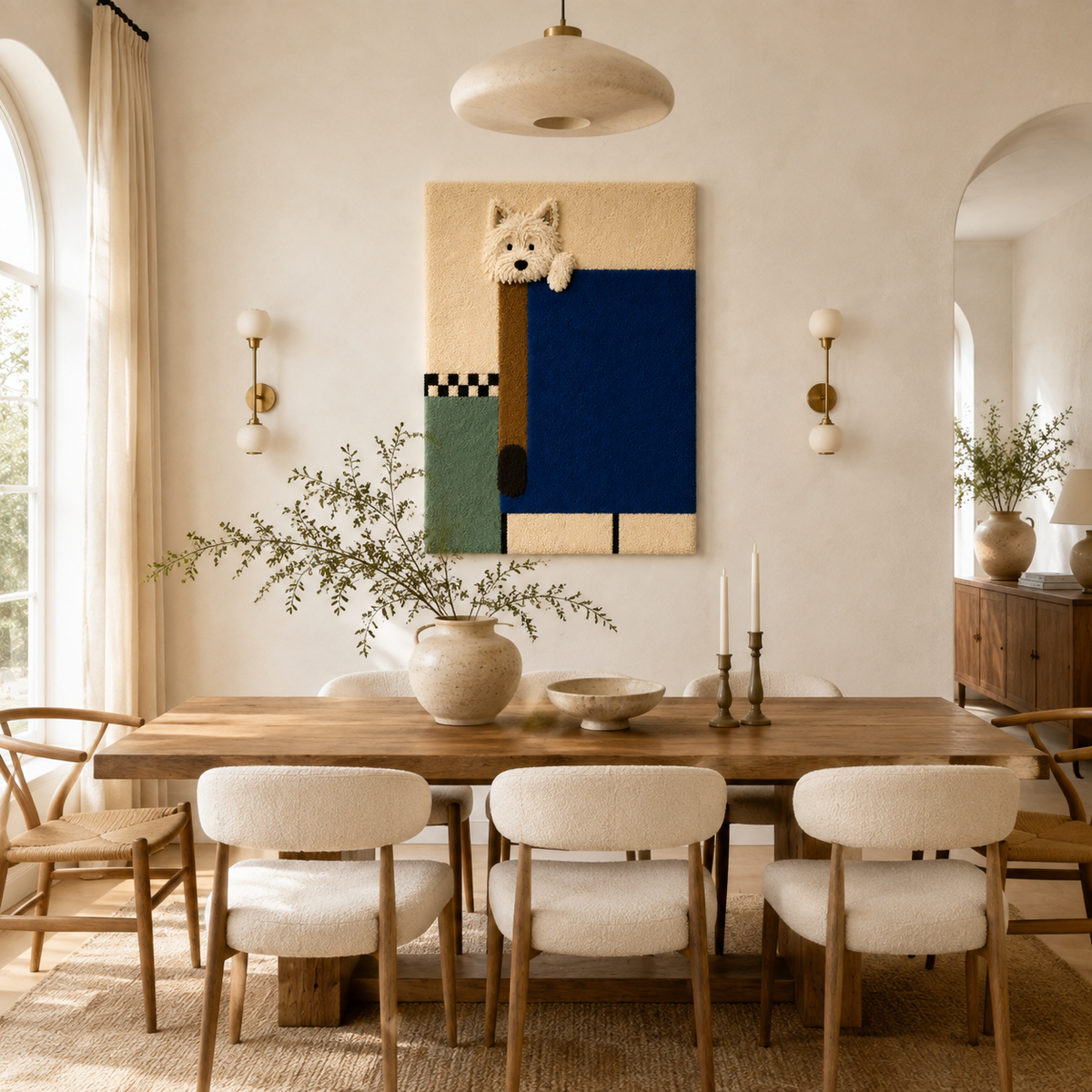 Blue Door Guardian wall art by Hewn Earth featuring a detailed blue door design on a textured surface.