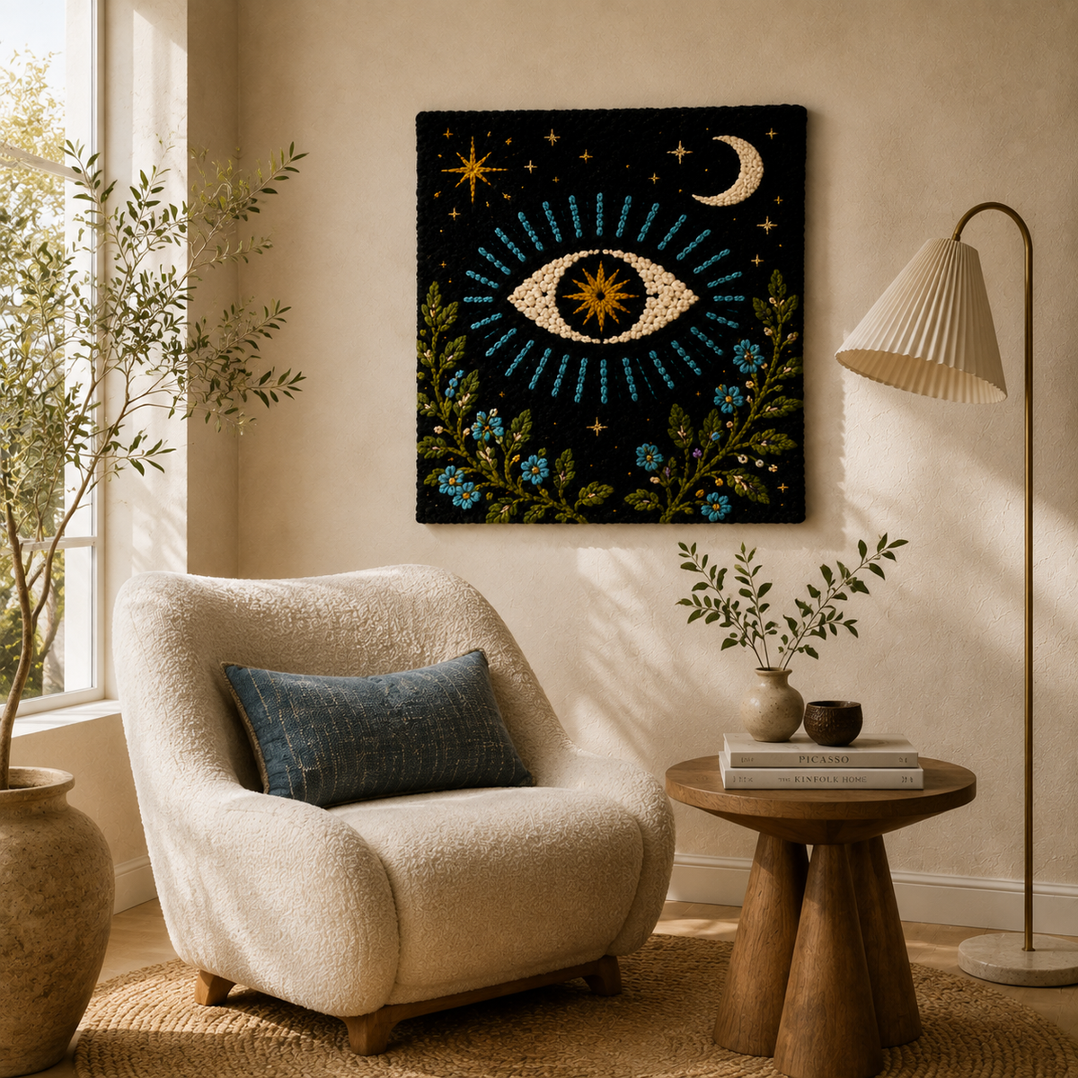 Hewn Earth Celestial Gaze wall art featuring a cosmic-themed celestial design on a canvas or print.