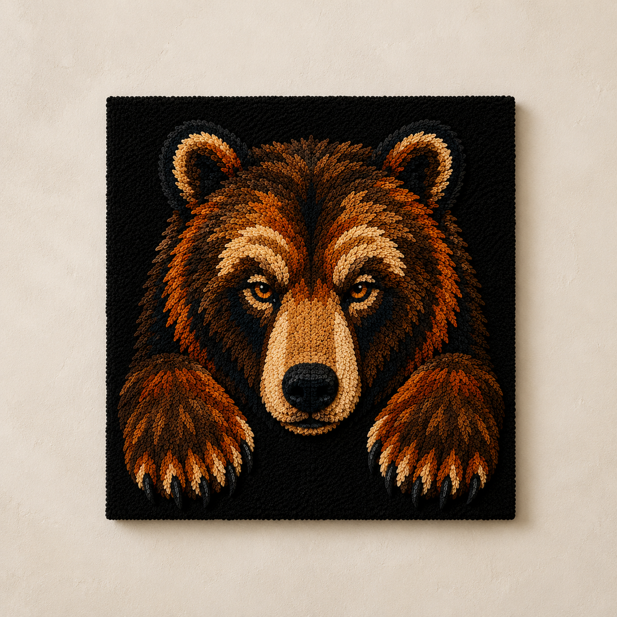 Hewn Earth Hearthside Bear Wall Art featuring a detailed illustration of a bear for home decor.