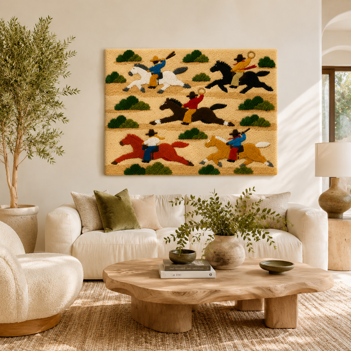 Joyful Field Runners wall art by Hewn Earth featuring vibrant, colorful abstract floral designs for home decor.