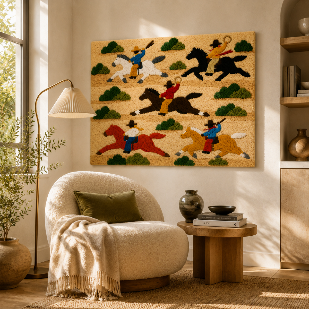 Colorful wall art titled Joyful Field Runners by Hewn Earth featuring vibrant abstract floral and nature-inspired designs.