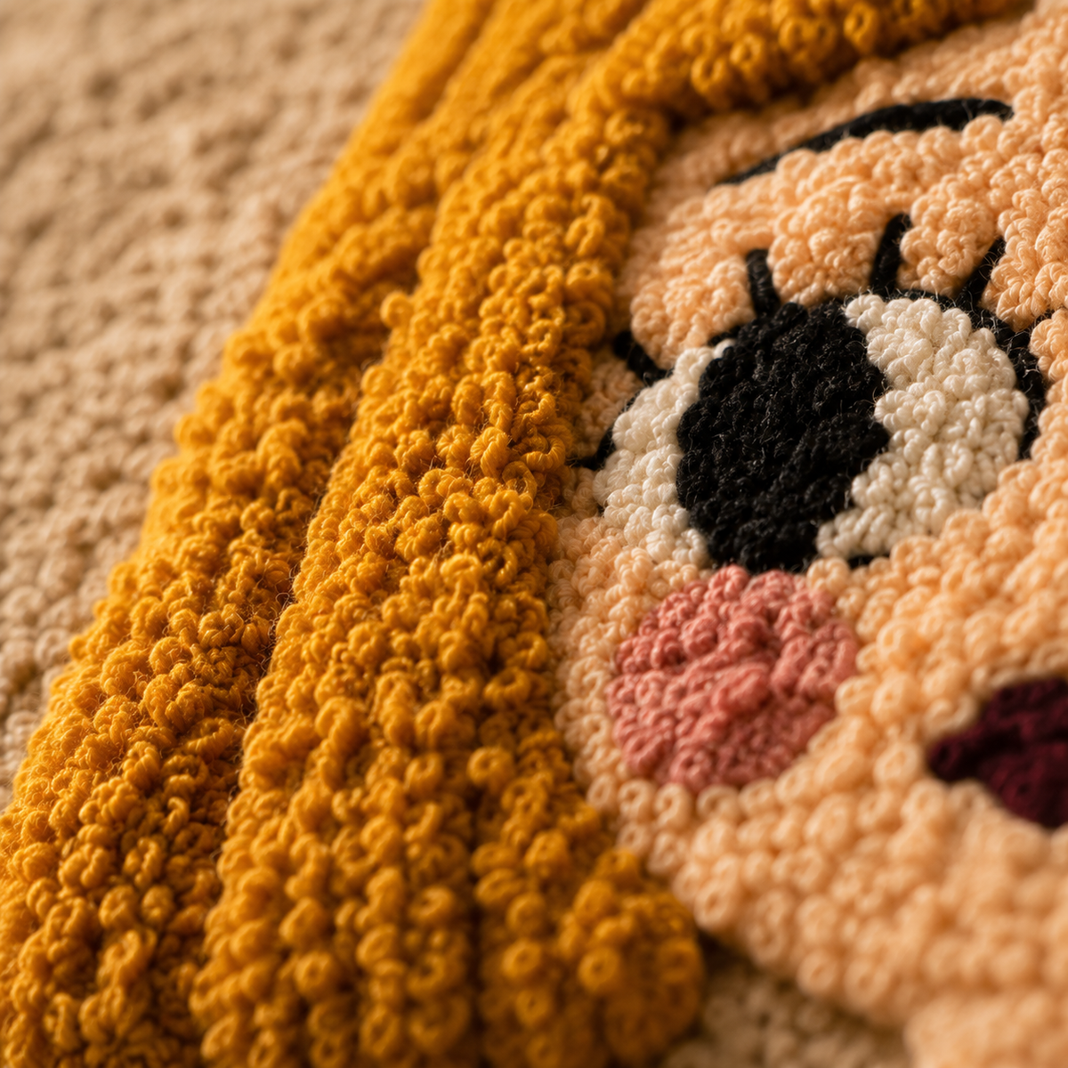 Detailed close-up of Hewn Earth Amber Bow Girl wall art featuring warm amber tones and intricate design details.