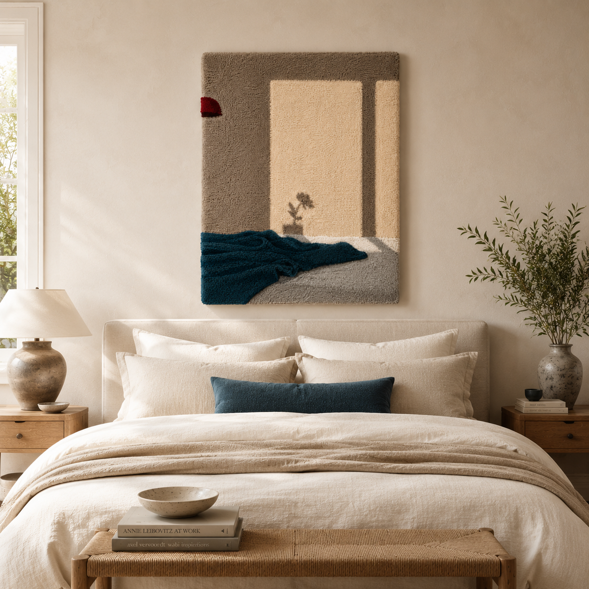 Hewn Earth quiet window cat wall art featuring a serene feline silhouette on a textured background.