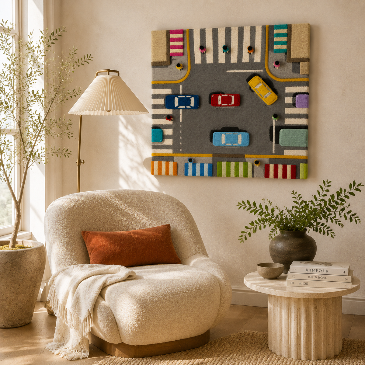 City Grid Rush wall art by Hewn Earth featuring a modern urban cityscape with geometric grid design.
