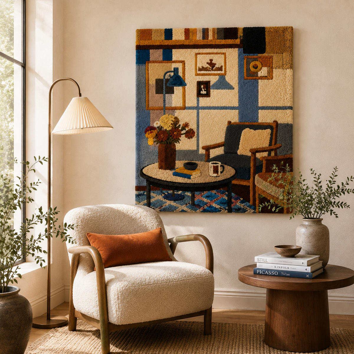 Hewn Earth Wall Art from The Curated Corner featuring abstract earth-toned design on a framed canvas.